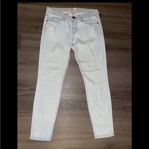 Current/Elliott The Stiletto Jean in Chalky Indigo Shredded